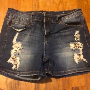 Just Blue shorts with leopard